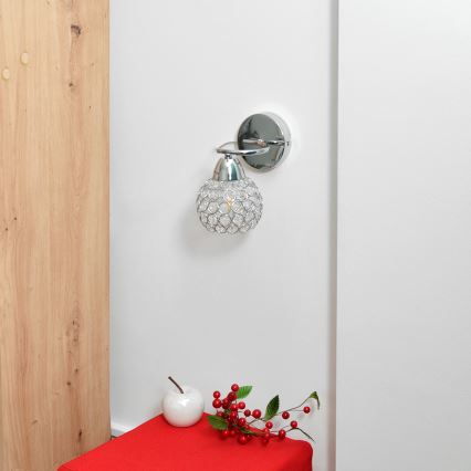 Nástenná lampa DORIS 1xE27/15W/230V lesklý chróm/číra
