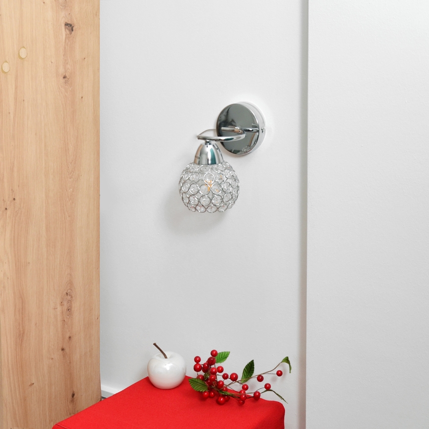 Nástenná lampa DORIS 1xE27/15W/230V lesklý chróm/číra