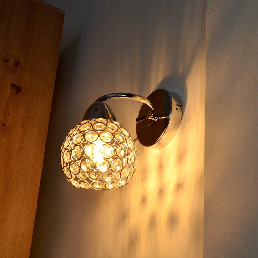Nástenná lampa DORIS 1xE27/15W/230V lesklý chróm/číra