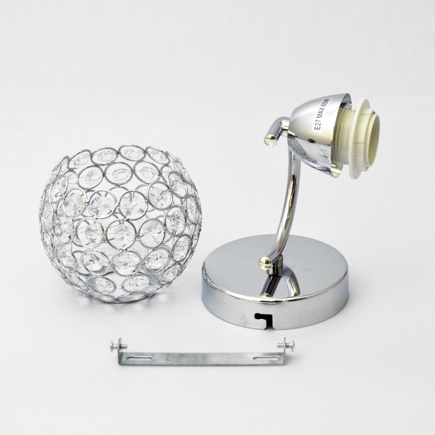 Nástenná lampa DORIS 1xE27/15W/230V lesklý chróm/číra