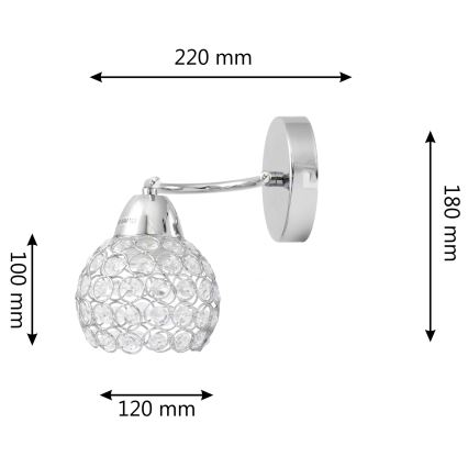 Nástenná lampa DORIS 1xE27/15W/230V lesklý chróm/číra