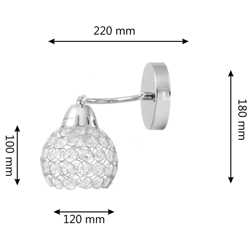 Nástenná lampa DORIS 1xE27/15W/230V lesklý chróm/číra