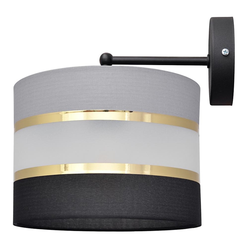 Nástenná lampa HELEN 1xE27/15W/230V čierna/šedá/zlatá