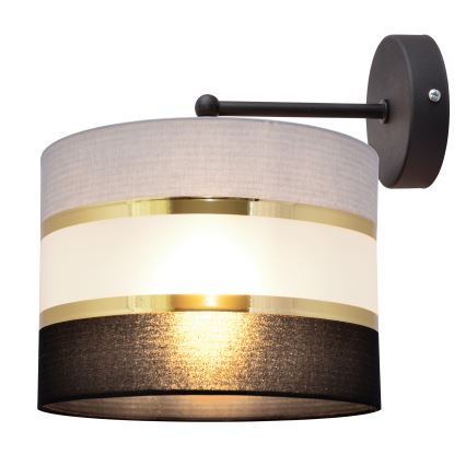 Nástenná lampa HELEN 1xE27/15W/230V čierna/šedá/zlatá