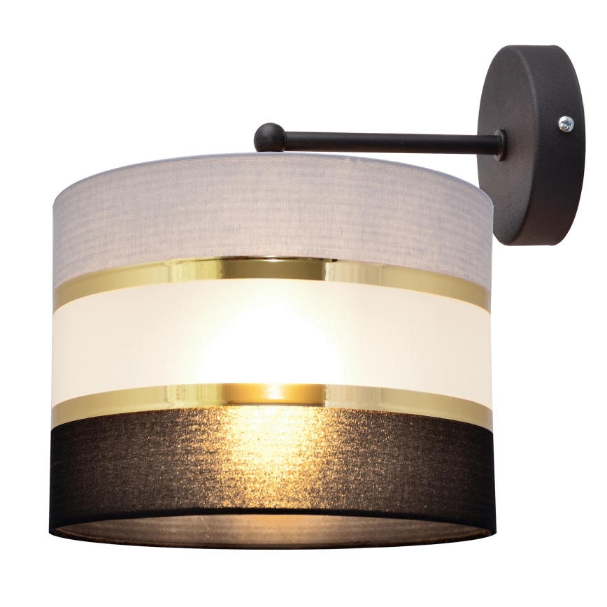 Nástenná lampa HELEN 1xE27/15W/230V čierna/šedá/zlatá