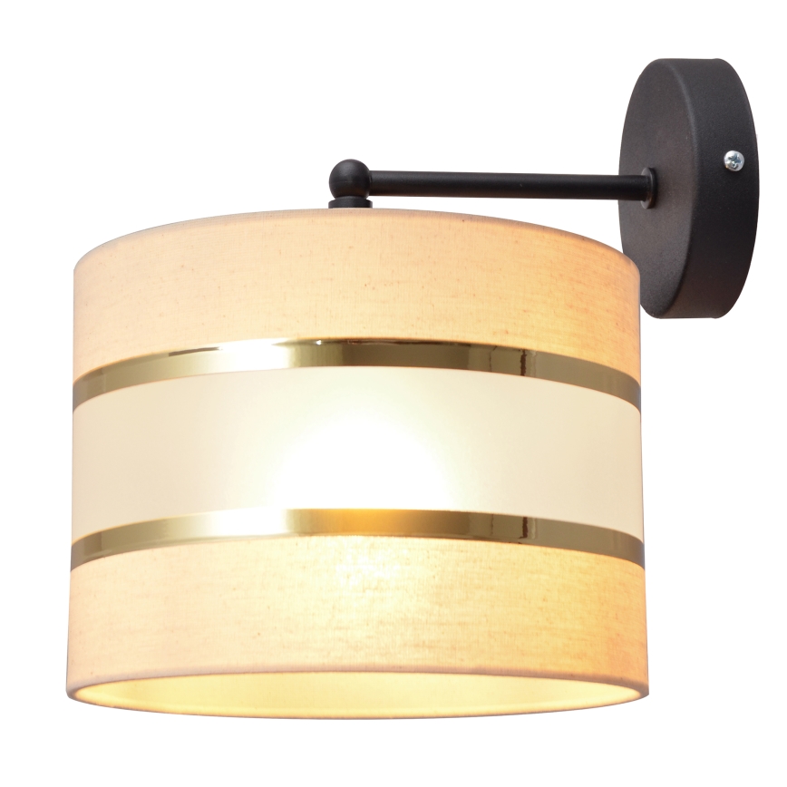 Nástenná lampa HELEN 1xE27/15W/230V krémová/čierna/zlatá
