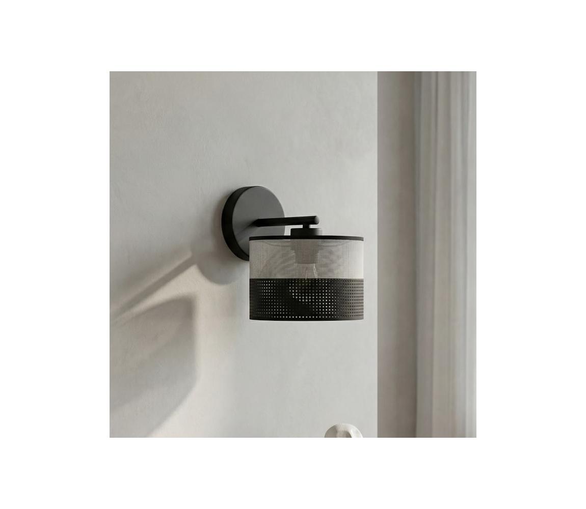 EMIBIG Nástenná lampa KARBON 1xE27/15W/230V čierna/šedá 1652/K1