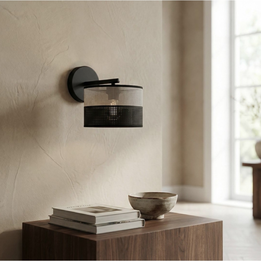 Nástenná lampa KARBON 1xE27/15W/230V čierna/šedá