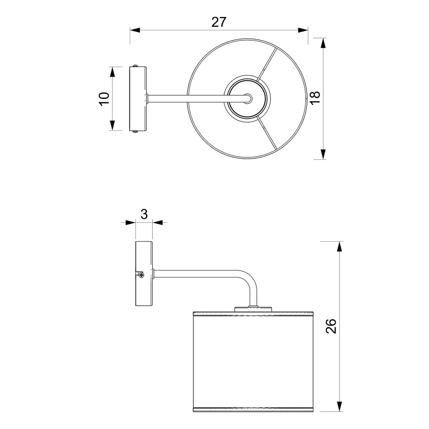 Nástenná lampa LOFT SHADE 1xE27/60W/230V biela/zlatá