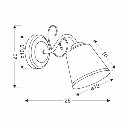 Nástenná lampa LOSANNA 1xE14/40W/230V mosadz