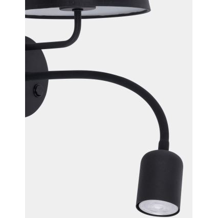 Nástenná lampa MAJA 1xE27/15W/230V + 1xGU10/10W/230V čierna