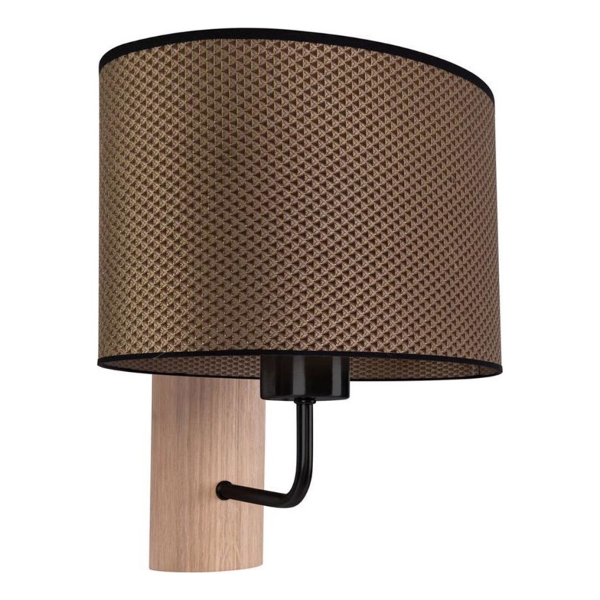 Nástenná lampa MERCEDES 1xE27/25W/230V hnedá/dub