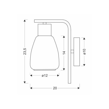 Nástenná lampa MOLDO 1xE27/40W/230V čierna/dymová čierna