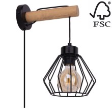 Nástenná lampa MUG 1xE27/15W/230V borovica – FSC certifikované