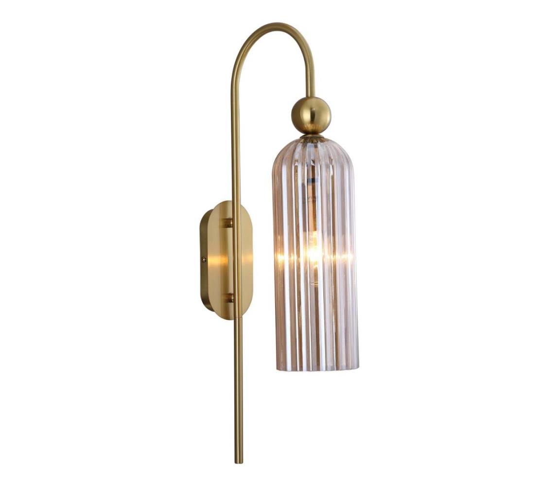 Light Prestige Nástenná lampa PIEGA 1xE14/40W/230V mosadzná/dymová béžová LP-939/1W amber