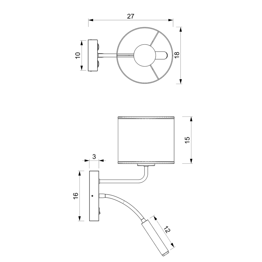 Nástenná lampa RATTAN 1xE27/60W+1xG9/8W/230V ratan