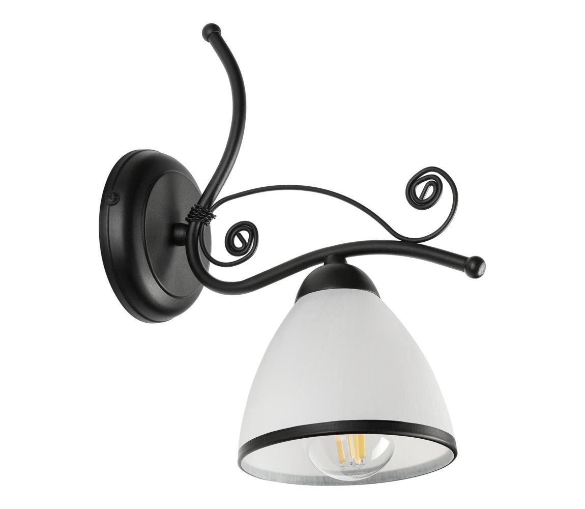 Nástenná lampa RETRO 1xE27/60W/230V čierna/biela KM-1.51/CZARNY PÓŁMAT
