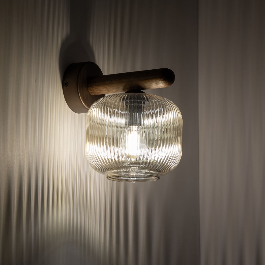 Nástenná lampa SALVIA 1xE14/10W/230V hnedá/dymová hnedá