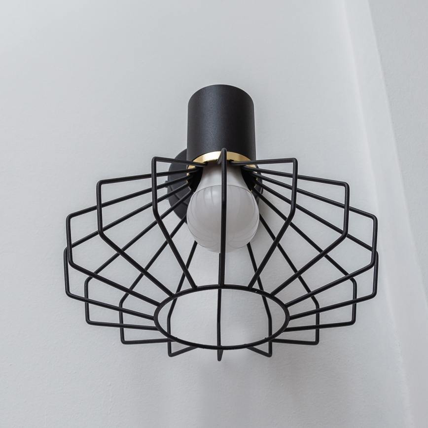 Nástenná lampa SOLANO 1xE27/15W/230V čierna/zlatá
