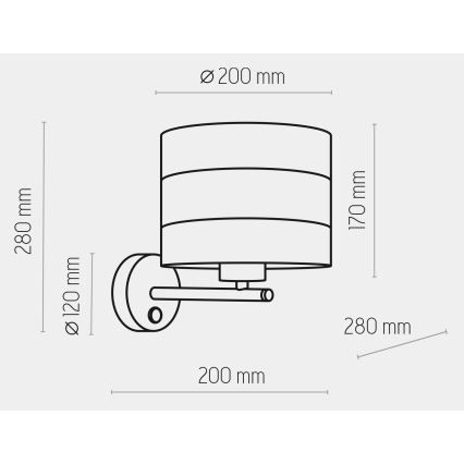 Nástenná lampa TAGO 1xE27/15W/230V biela/zlatá