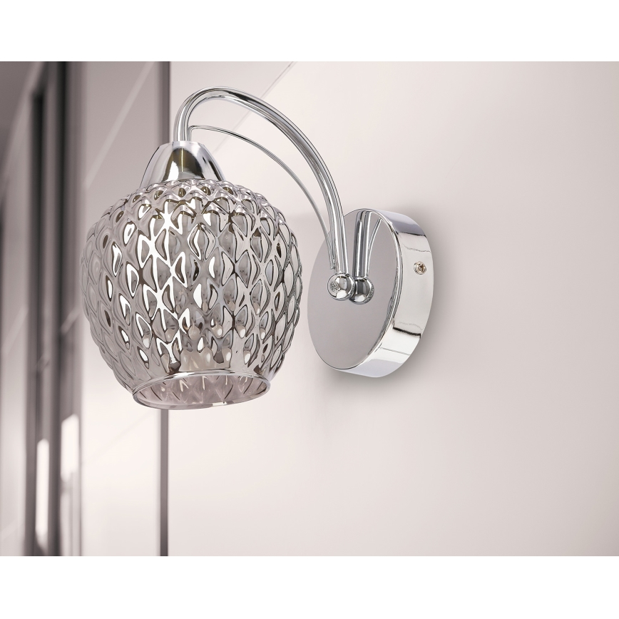Nástenná lampa TOBIAS 1xE27/40W/230V lesklý chróm