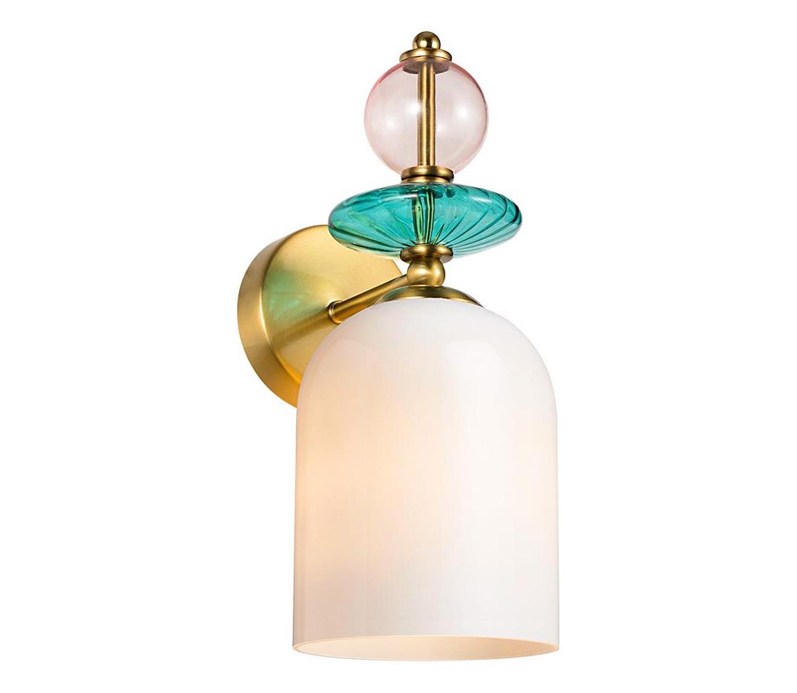Light Prestige Nástenná lampa TROPEA 1xE27/15W/230V zlatá/dymovo-ružová/modrá/biela LP-2004/1W WH