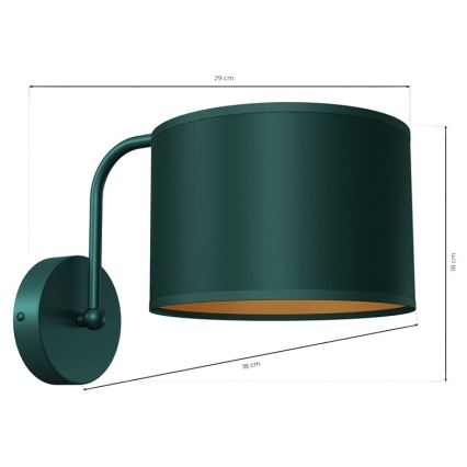 Nástenná lampa VERDE 1xE27/60W/230V zelená