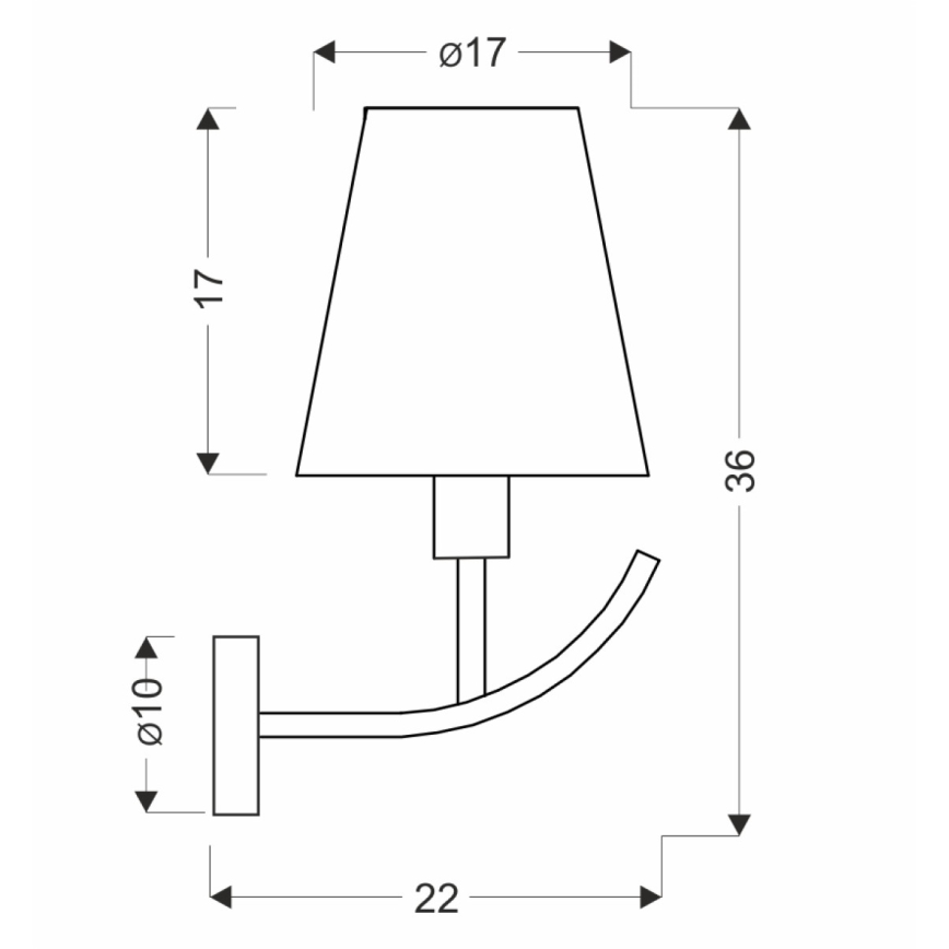 Nástenná lampa VITORIA 1xE14/40W/230V žltá/bronz