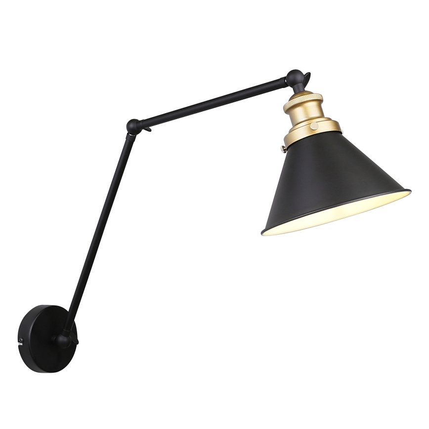 Nástenná lampička FUNDO 1xE27/40W/230V čierna/zlatá