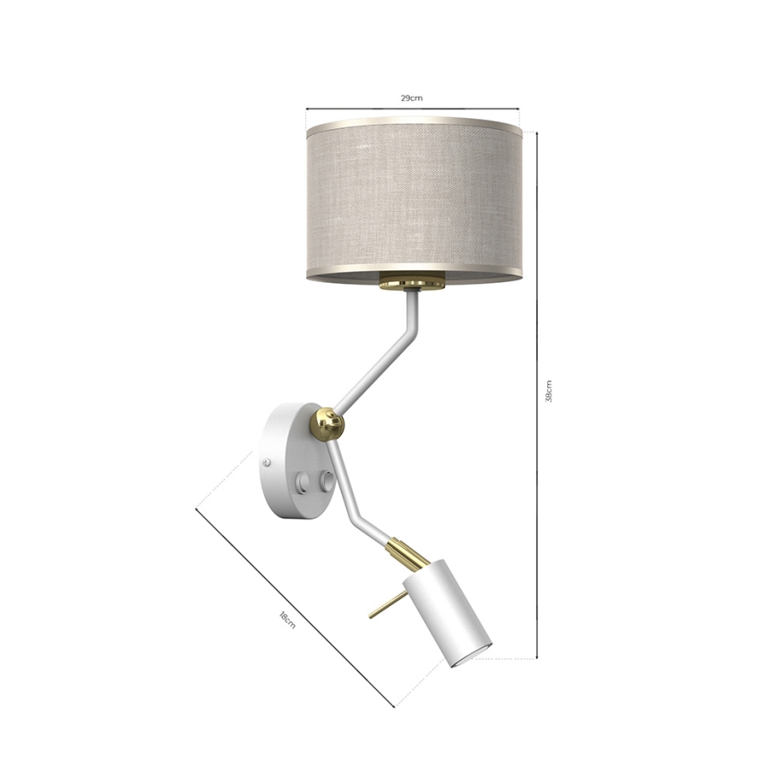 Nástenná lampička LINO 1xE27/40W/230V + 1xGU10/MR11/7W