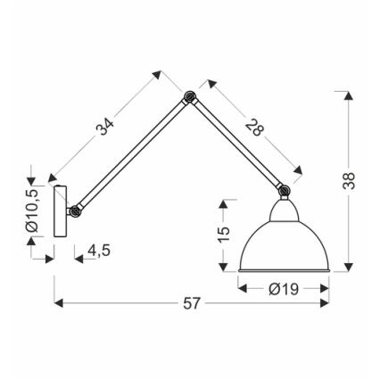 Nástenná lampička TRUCK 1xE27/40W/230V zlatá/čierna