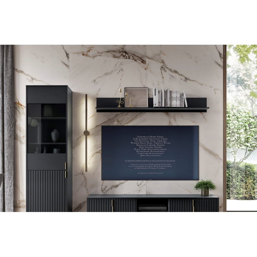 Nástenná polica FLOP čierna