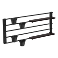 Nástenná polica s kvetináčmi a LED osvetlením SHELF 50x118 cm čierna/borovica