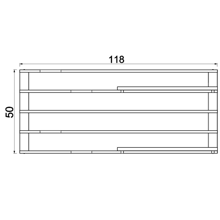 Nástenná polica s kvetináčmi a LED osvetlením SHELF 50x118 cm čierna/hnedá/borovica