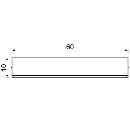Nástenná polica s LED osvetlením SHELF 10x60 cm čierna