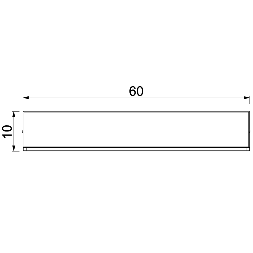 Nástenná polica s LED osvetlením SHELF 10x60 cm čierna