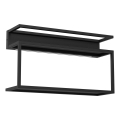 Nástenná polica s LED osvetlením SHELF 33x60 cm čierna