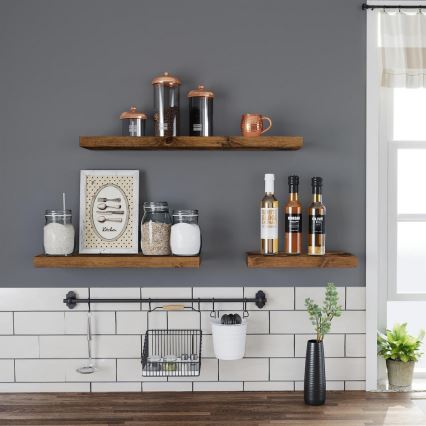 Nástenná polica SHELFY hnedá