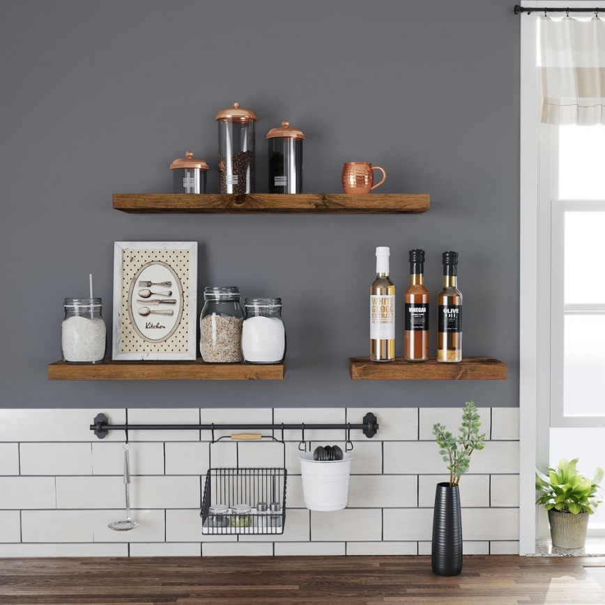 Nástenná polica SHELFY hnedá