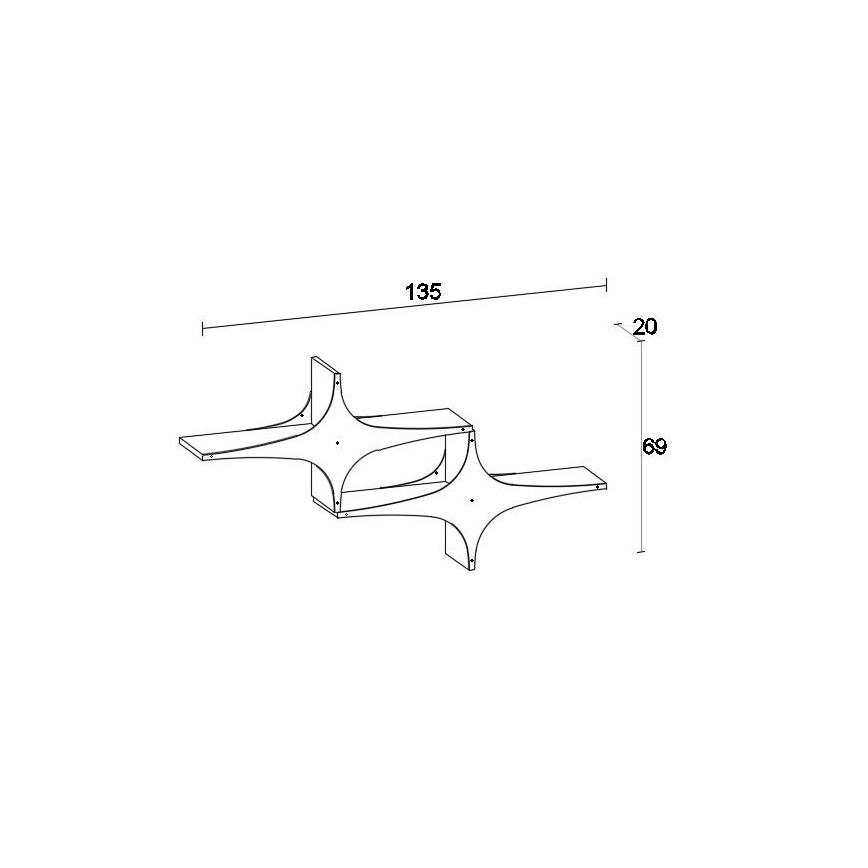 Nástenná polica SUSEN 69x135 cm biela