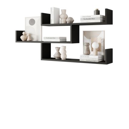 Nástenná polica TRIO 55x119 cm čierny grafit