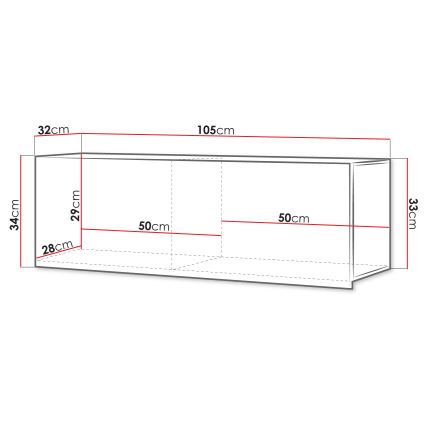 Nástenná skrinka CALABRINI 34x105 cm čierna