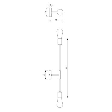 Nástěnná svítidlo FLAME 2xE27/60W/230V čierna/lesklý chróm