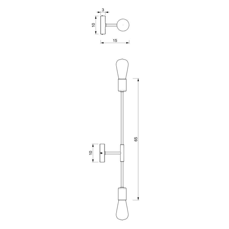 Nástěnná svítidlo FLAME 2xE27/60W/230V čierna/lesklý chróm
