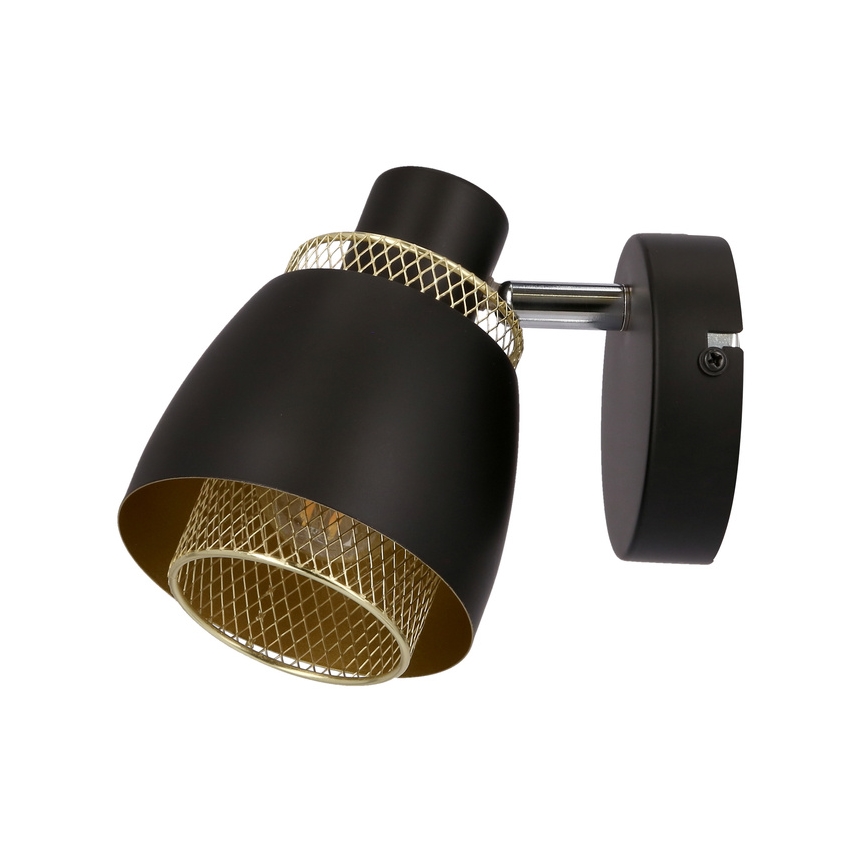Nástenné bodové svietidlo ALEKSANDRIA 1xE14/40W/230V čierna/zlatá