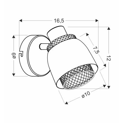 Nástenné bodové svietidlo ALEKSANDRIA 1xE14/40W/230V čierna/zlatá