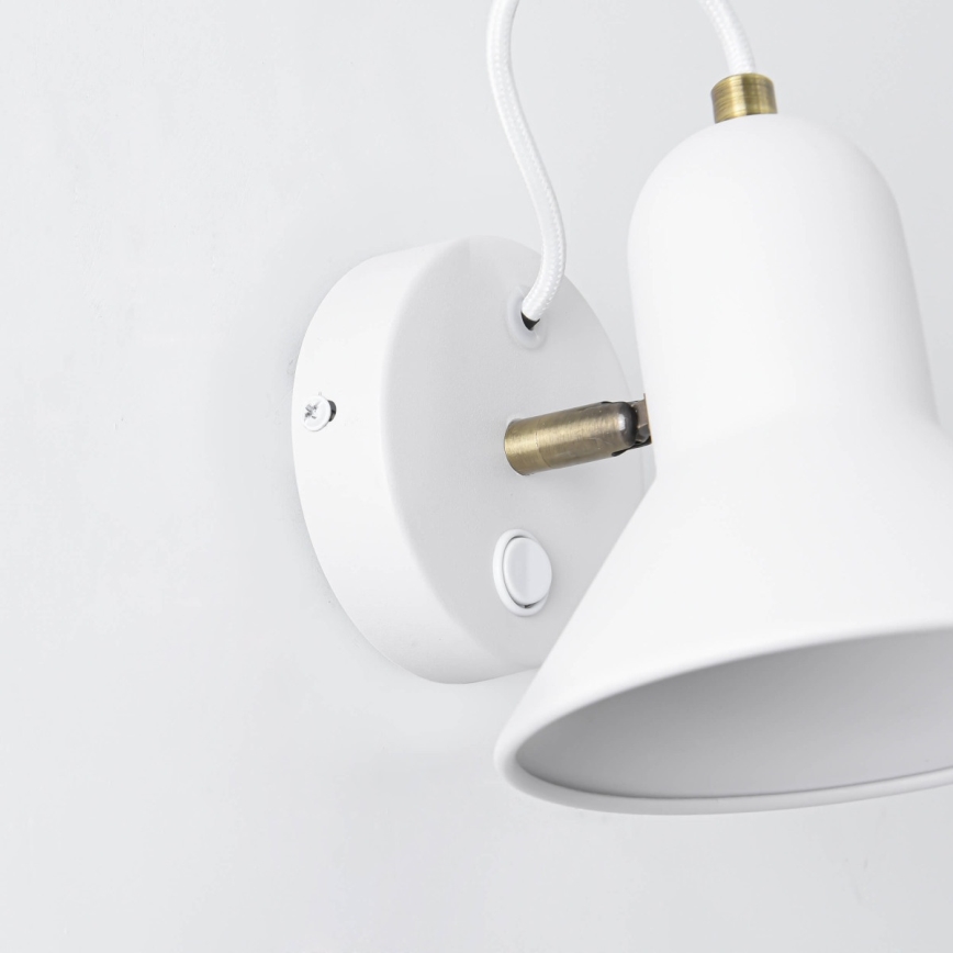 Nástenné bodové svietidlo ASTAMA 1xE27/40W/230V biela/mosadz