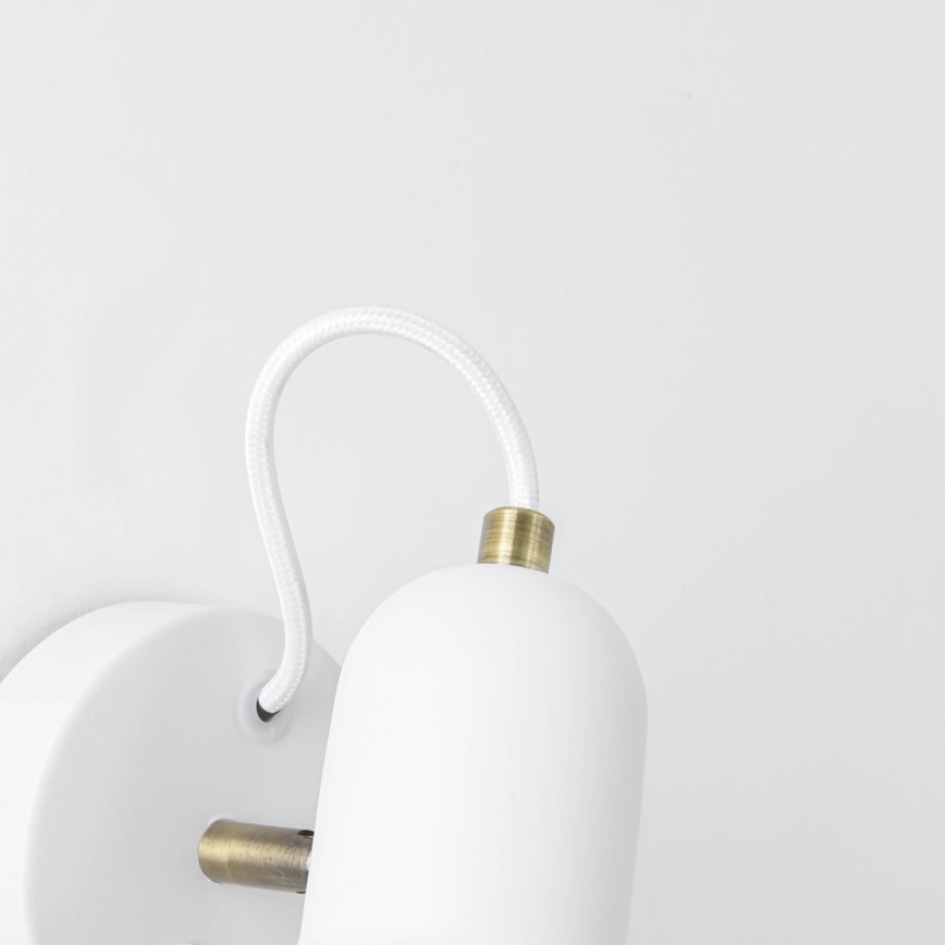 Nástenné bodové svietidlo ASTAMA 1xE27/40W/230V biela/mosadz