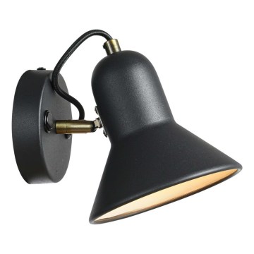 Nástenné bodové svietidlo ASTAMA 1xE27/40W/230V čierna/mosadz