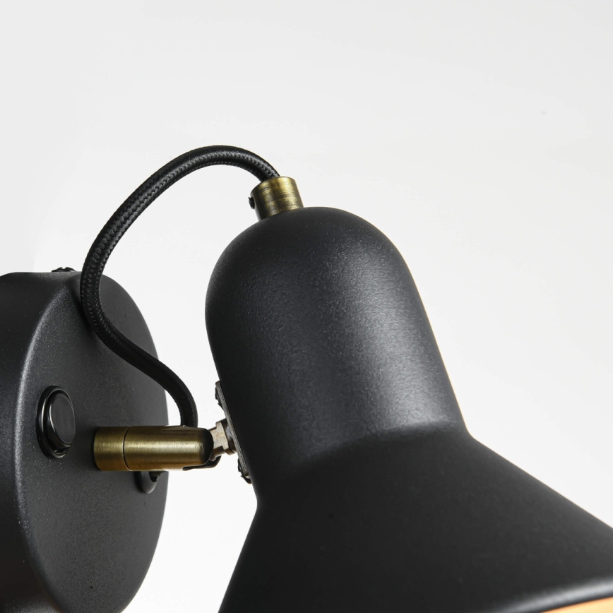 Nástenné bodové svietidlo ASTAMA 1xE27/40W/230V čierna/mosadz